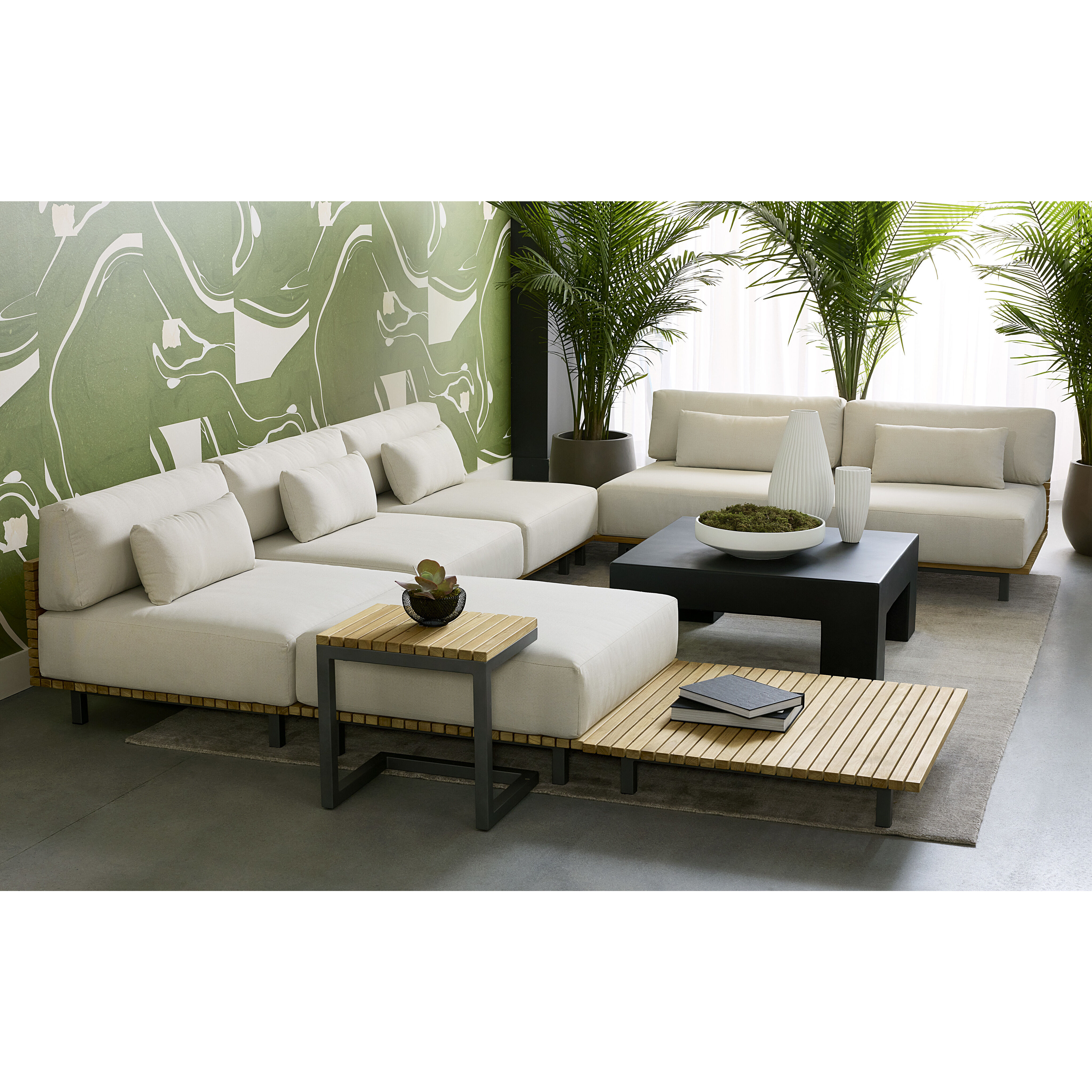 Geneve 16 inch Palazzo Cream Outdoor Modular Ottoman